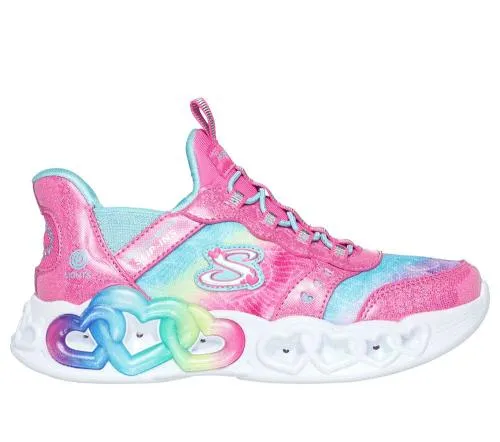 Slipins Infinite Heart Lights Pink Multi Kids SKECHERS Kids UK Sizes 9525