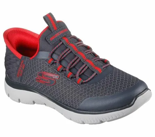 Slipins Summits 8211 High Range Charcoal Red Kids SKECHERS Kids UK Sizes 9525