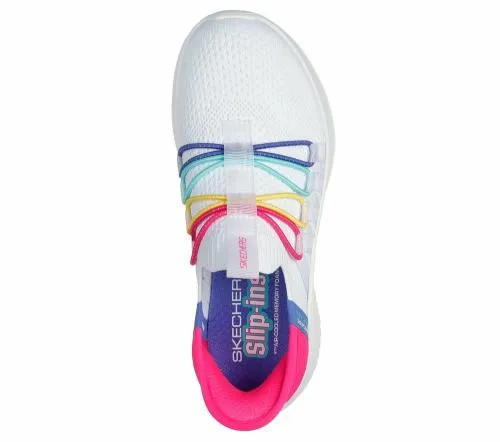 Slipins Ultra Flex 30 8211 Bungee Fun White Multi Kids SKECHERS Big Kids UK Sizes 36
