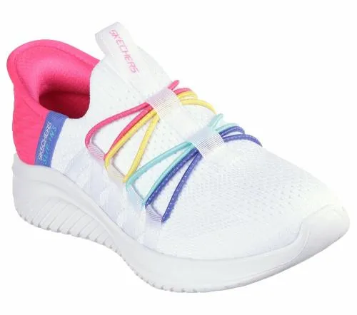Slipins Ultra Flex 30 8211 Bungee Fun White Multi Kids SKECHERS Big Kids UK Sizes 36
