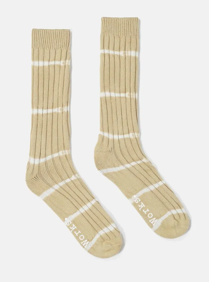 Slub Sock In Dark Sand Tie Dye Knit Men Universal Works Socks