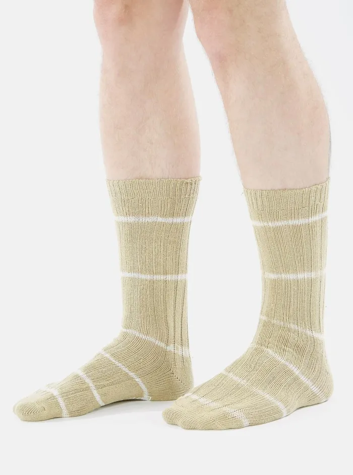 Slub Sock In Dark Sand Tie Dye Knit Men Universal Works Socks