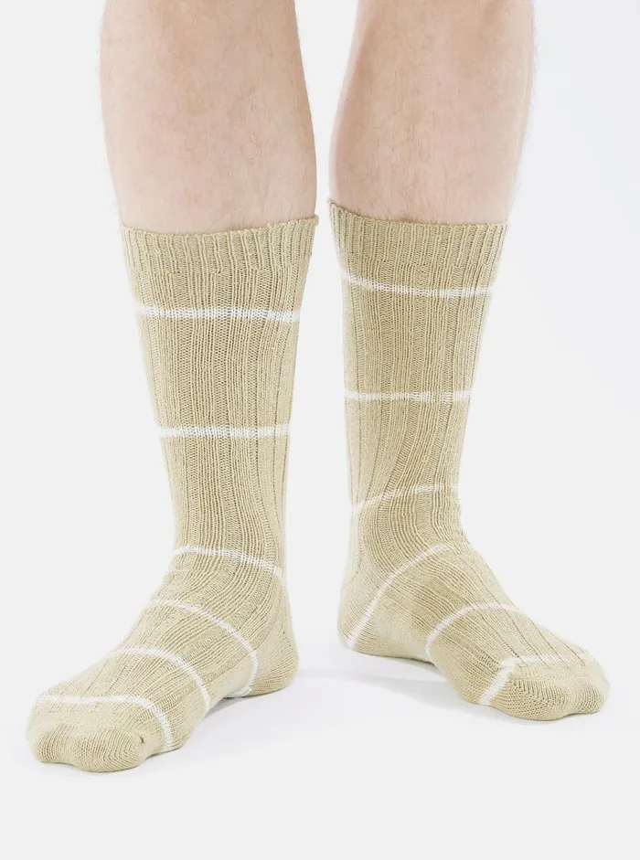 Slub Sock In Dark Sand Tie Dye Knit Men Universal Works Socks