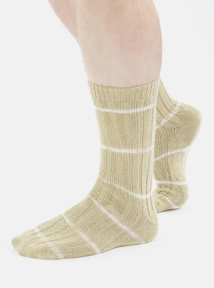 Slub Sock In Dark Sand Tie Dye Knit Men Universal Works Socks