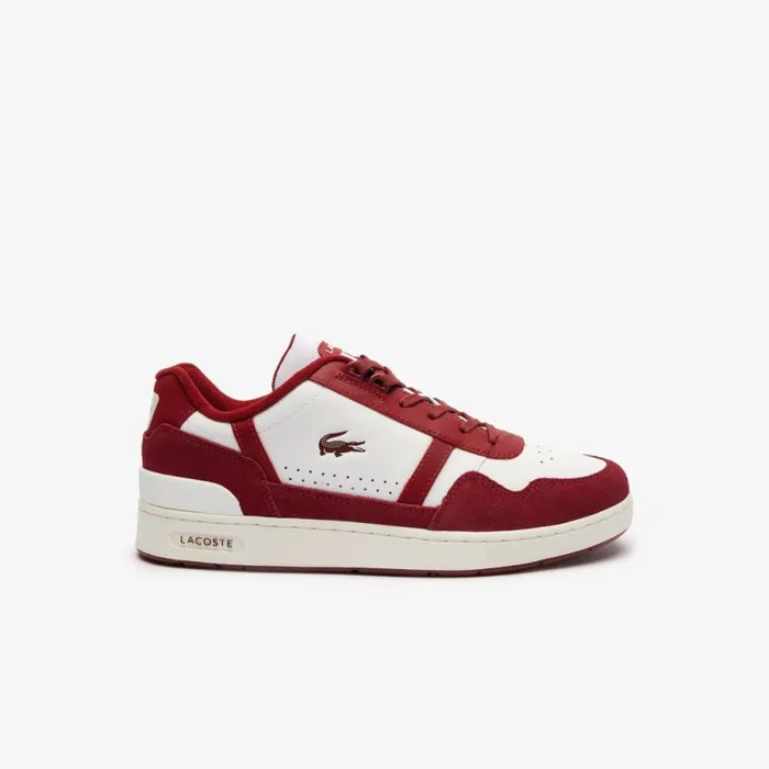 Sneakers Men Lacoste Men039s TClip Logo Tongue Leather Sneakers White Red 286 Sneakers Men Lacoste Men039s TClip Logo Tongue Leather Sneakers White Red 286