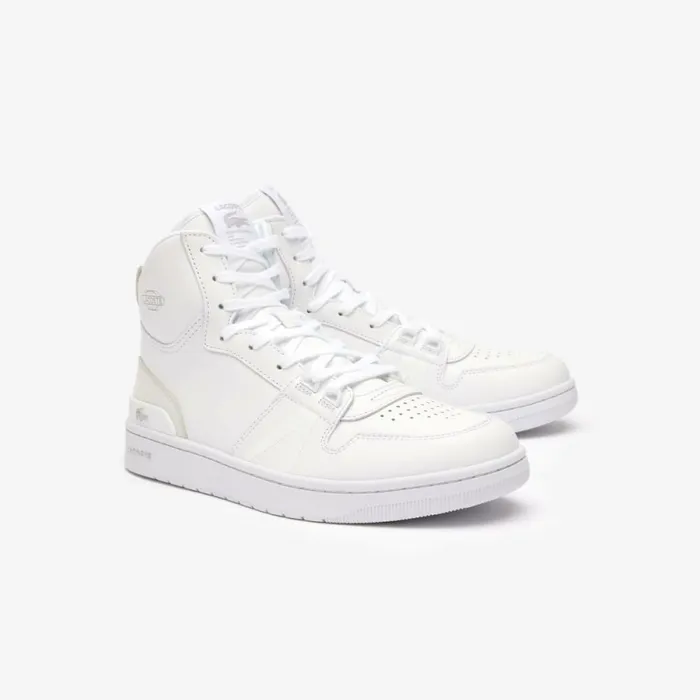 Sneakers Men Lacoste Mens L001 Mid Embossed Logo Sneakers Whitewhite 21g