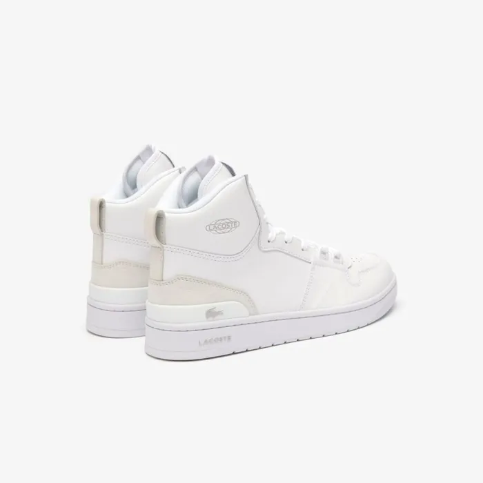 Sneakers Men Lacoste Mens L001 Mid Embossed Logo Sneakers Whitewhite 21g