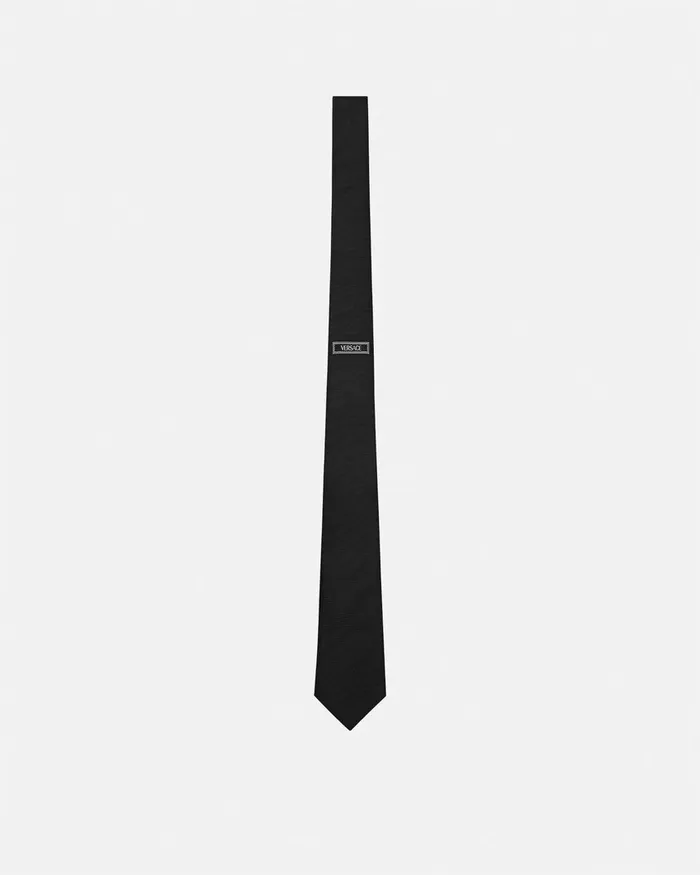 Soft Accessories Men Versace 90s Vintage Logo Silk Tie Black