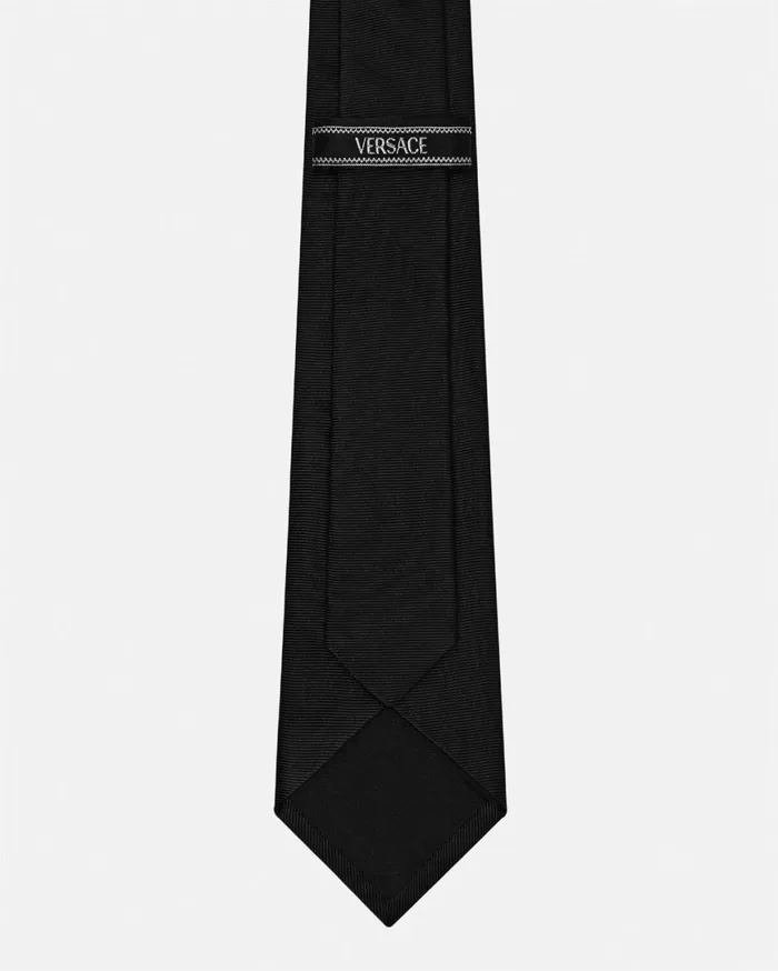 Soft Accessories Men Versace 90s Vintage Logo Silk Tie Black