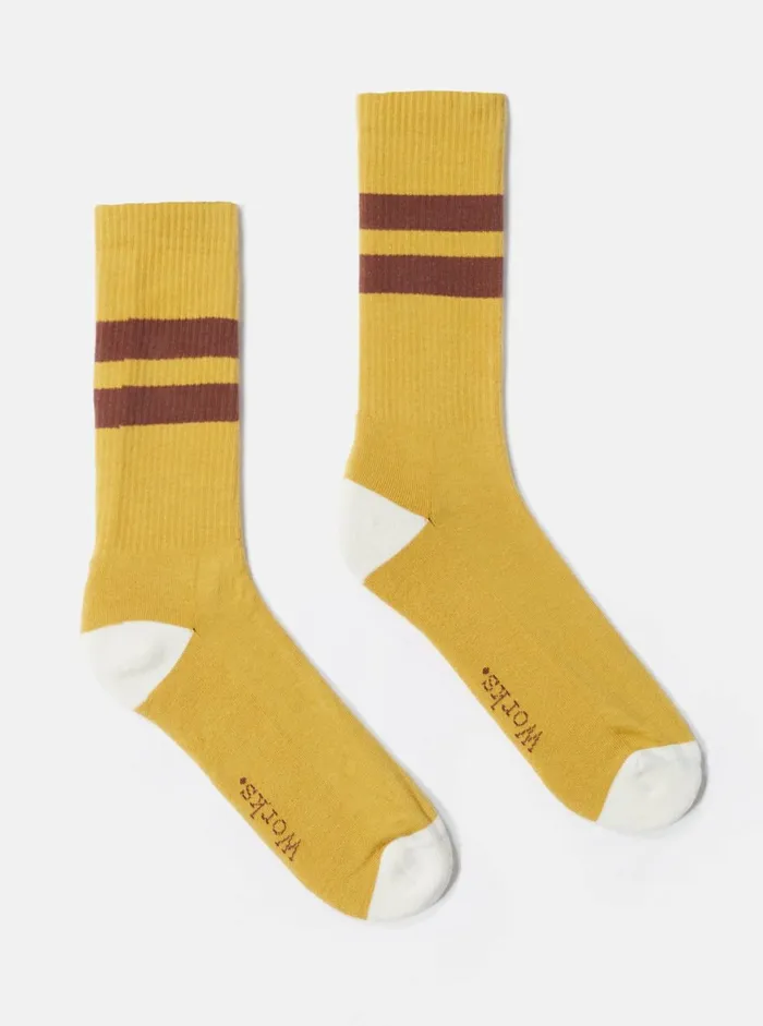 Sport Sock In YellowRaisin Cotton Rib Men Universal Works Socks