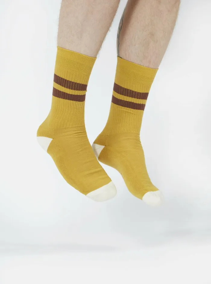 Sport Sock In YellowRaisin Cotton Rib Men Universal Works Socks Sport Sock In YellowRaisin Cotton Rib Men Universal Works Socks