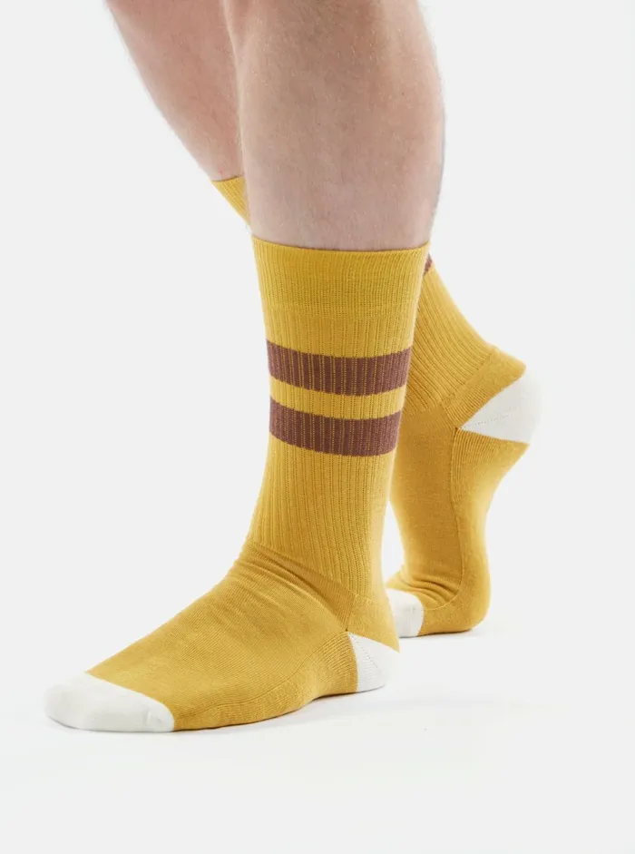 Sport Sock In YellowRaisin Cotton Rib Men Universal Works Socks Sport Sock In YellowRaisin Cotton Rib Men Universal Works Socks