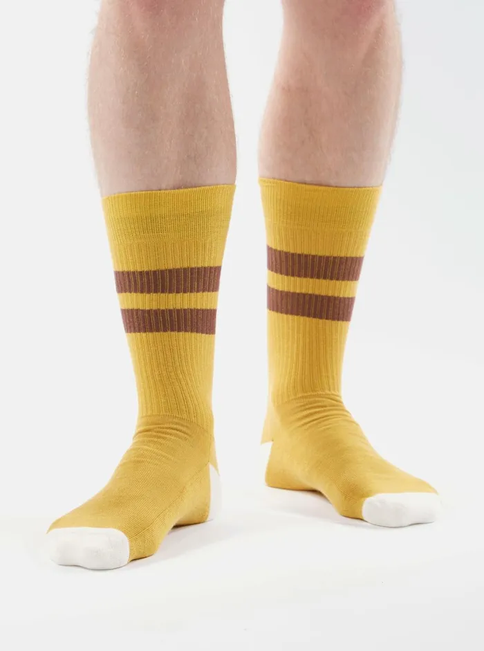 Sport Sock In YellowRaisin Cotton Rib Men Universal Works Socks Sport Sock In YellowRaisin Cotton Rib Men Universal Works Socks