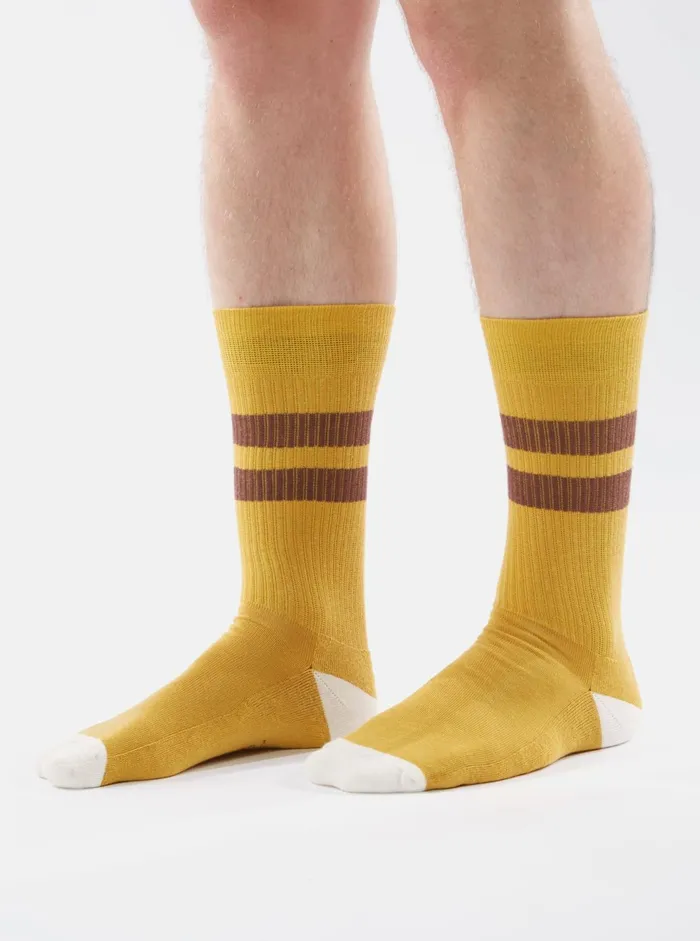 Sport Sock In YellowRaisin Cotton Rib Men Universal Works Socks Sport Sock In YellowRaisin Cotton Rib Men Universal Works Socks