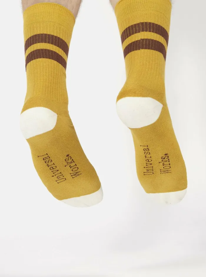 Sport Sock In YellowRaisin Cotton Rib Men Universal Works Socks Sport Sock In YellowRaisin Cotton Rib Men Universal Works Socks