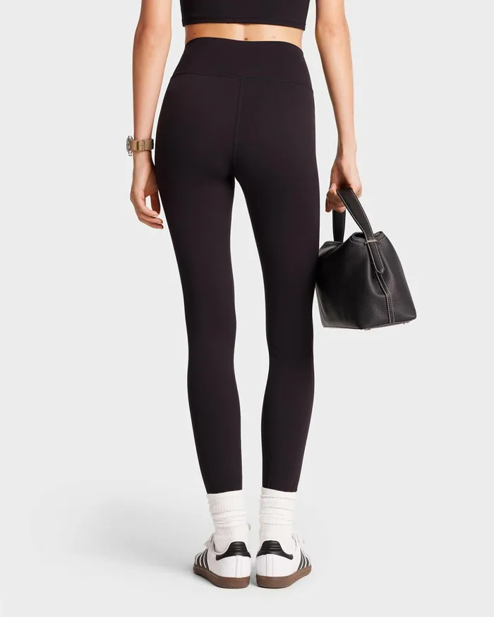 Sporty and Rich Activewear Women Serif Logo Legging 8211 BlackWhite