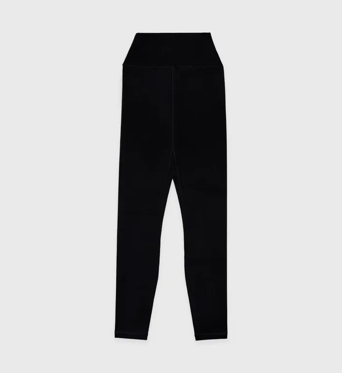 Sporty and Rich Activewear Women Serif Logo Legging 8211 BlackWhite