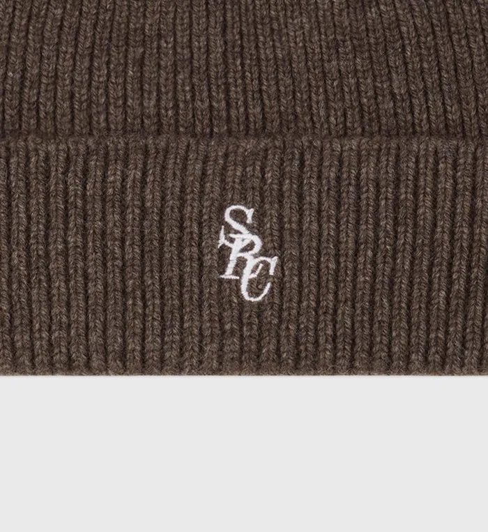 Sporty and Rich Beanies and Scarves Women SRC Wool Beanie 8211 Chocolate