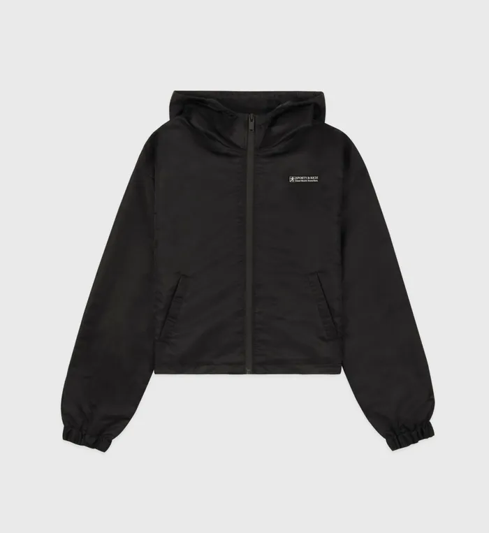 Sporty and Rich Coats Women Good Health Nylon Windbreaker 8211 BlackWhite
