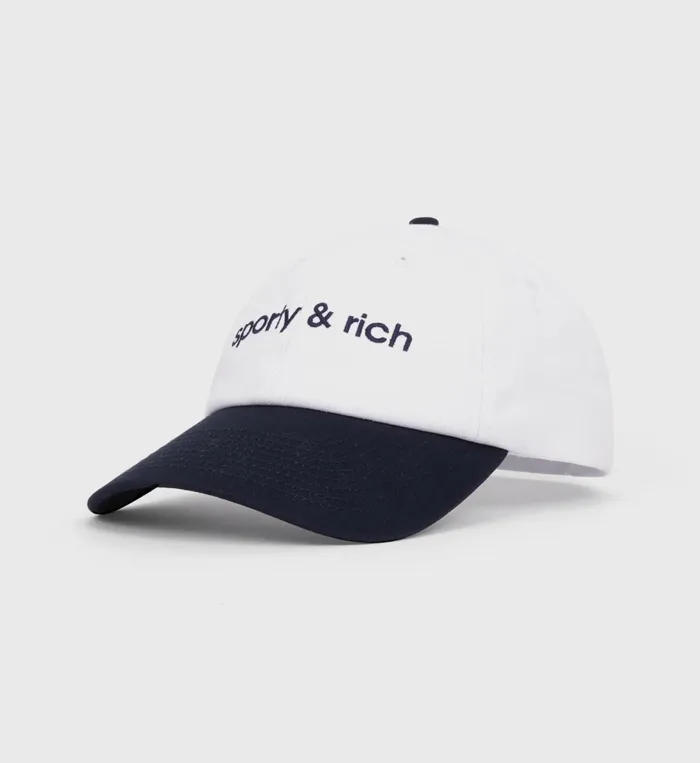Sporty and Rich Hats Women Avant Garde Hat 8211 WhiteNavy