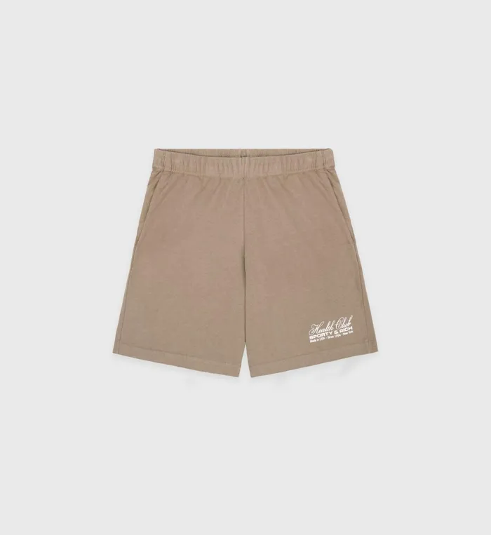 Sporty and Rich Shorts Men Made In USA Gym Short 8211 EspressoWhite