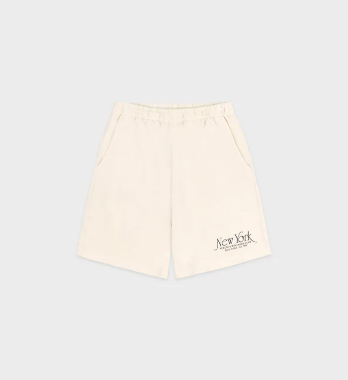 Sporty and Rich Shorts Men NY 94 Gym Short 8211 CreamNavy