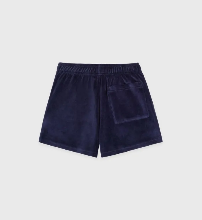Sporty and Rich Shorts Women SRC Velour Short 8211 NavyWhite