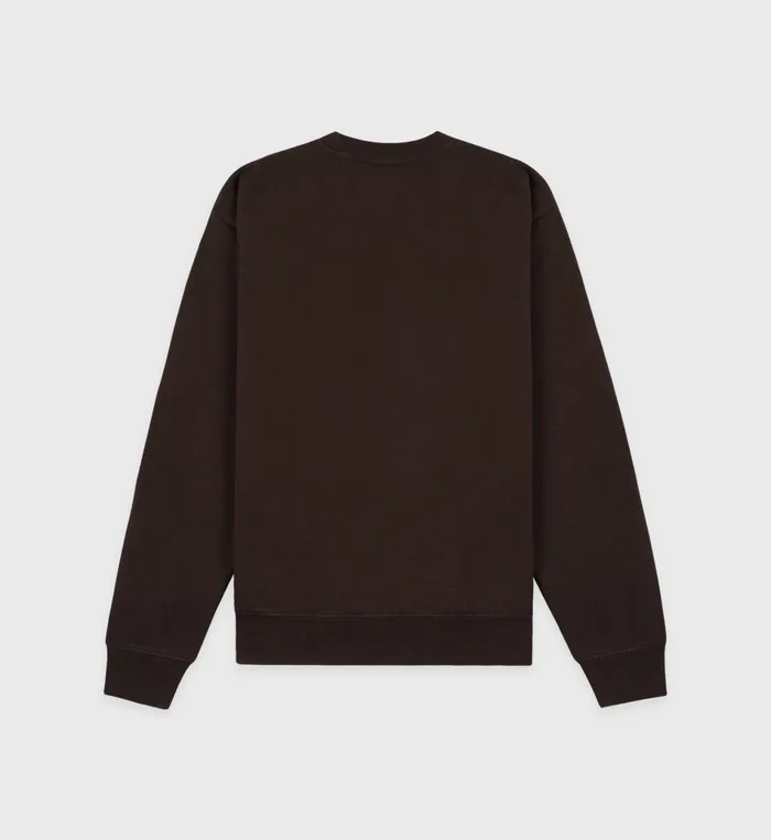 Sporty and Rich Sweatshirts Women Bristol Crest 100th Crewneck 8211 ChocolateCream
