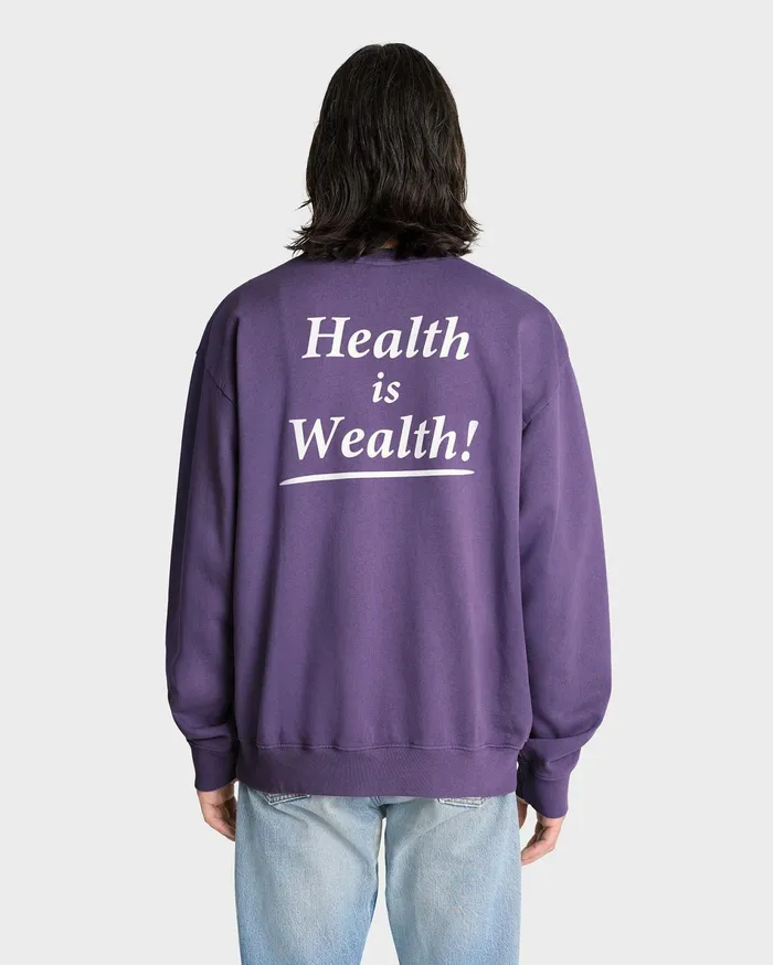 Sporty and Rich Sweatshirts Women Health Is Wealth Crewneck 8211 Dusty GrapeWhite