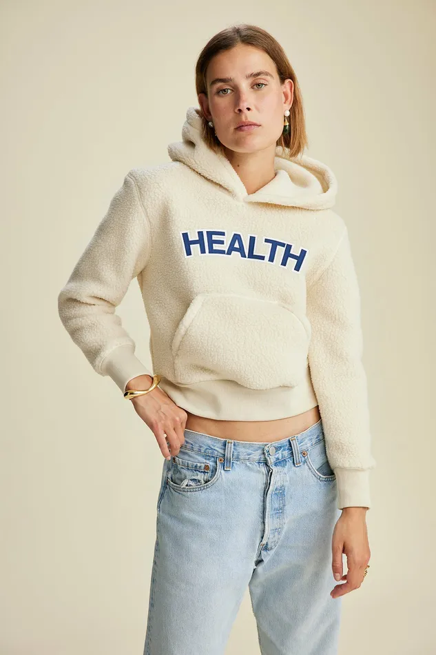 Sporty and Rich Sweatshirts Women Sherpa Health Hoodie 8211 Cream