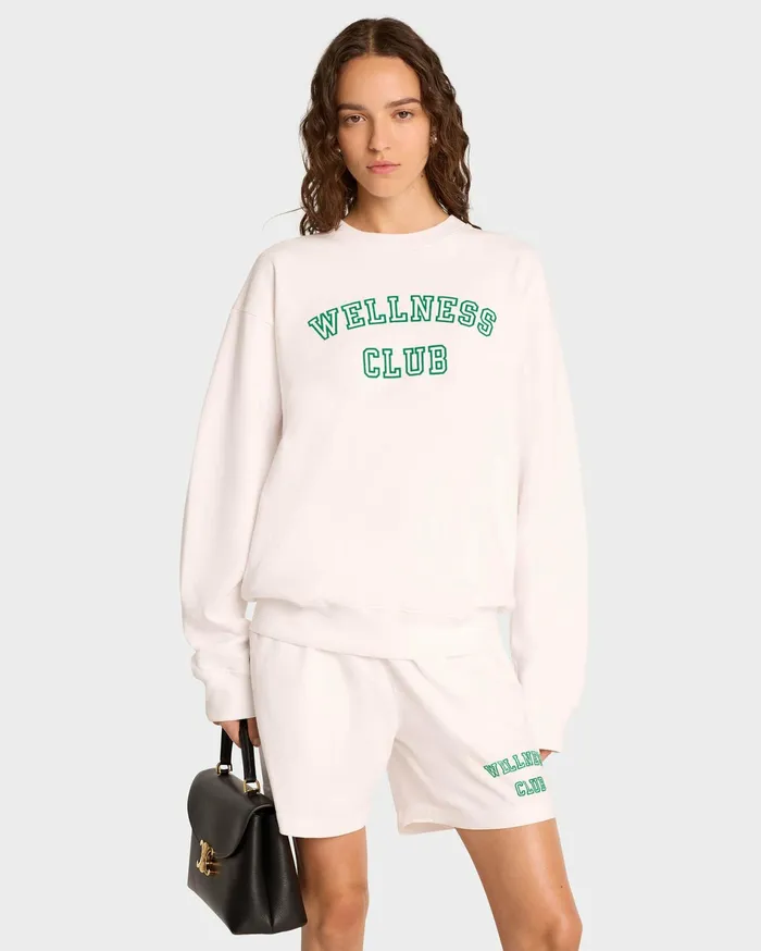 Sporty and Rich Sweatshirts Women Wellness Club Crewneck 8211 WhiteVerde