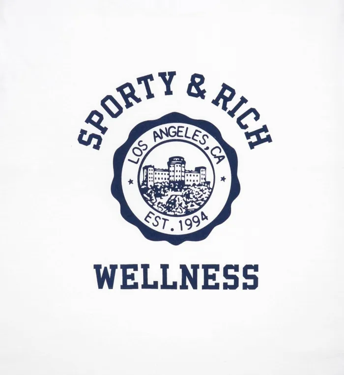 Sporty and Rich TShirts and Tops Women Emblem TShirt 8211 WhiteNavy