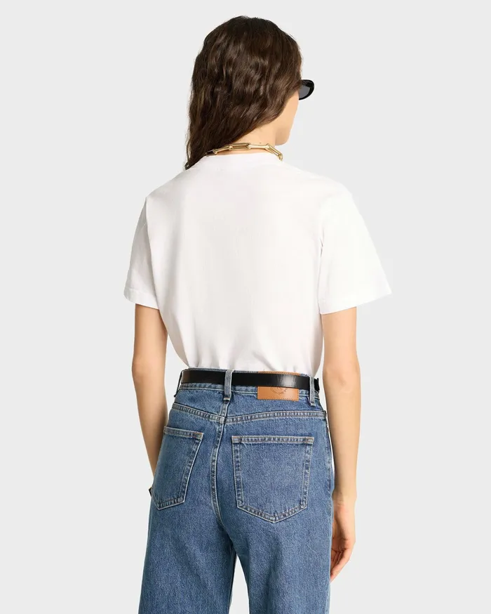 Sporty and Rich TShirts and Tops Women Emblem TShirt 8211 WhiteNavy
