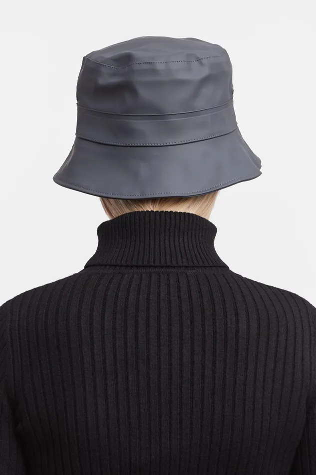 Stutterheim Beckholmen Bucket Hat Charcoal Women Bucket Hats
