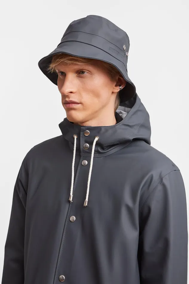 Stutterheim Beckholmen Bucket Hat Charcoal Women Bucket Hats