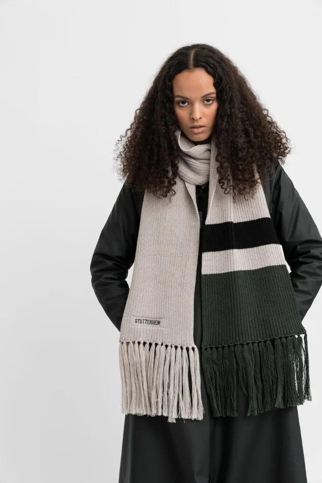 Stutterheim Fringe Scarf Light Sand Women Scarves