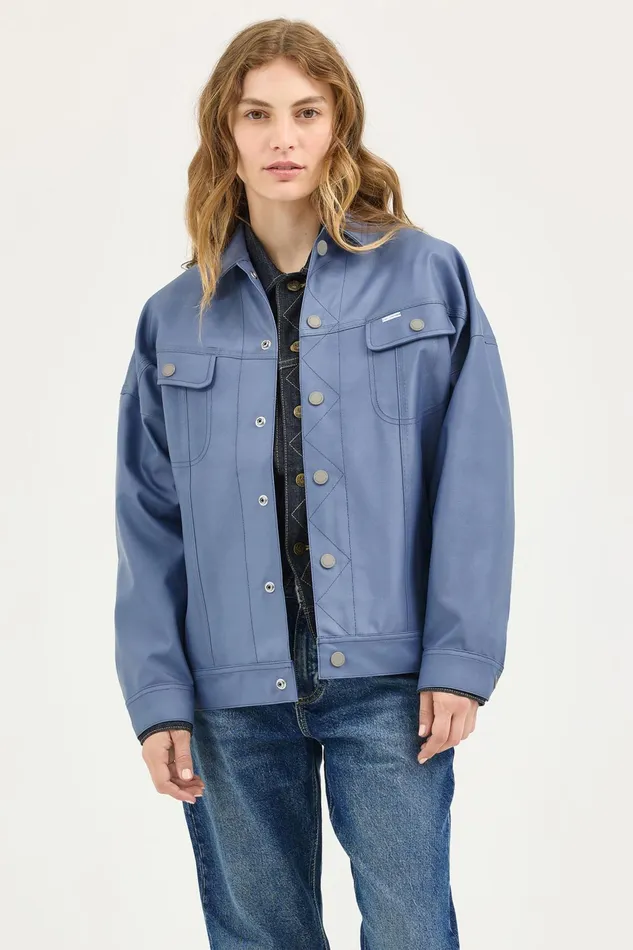 Stutterheim Lee X STUTTERHEIM Storm Rider Jacket Ash Blue Women Raincoats