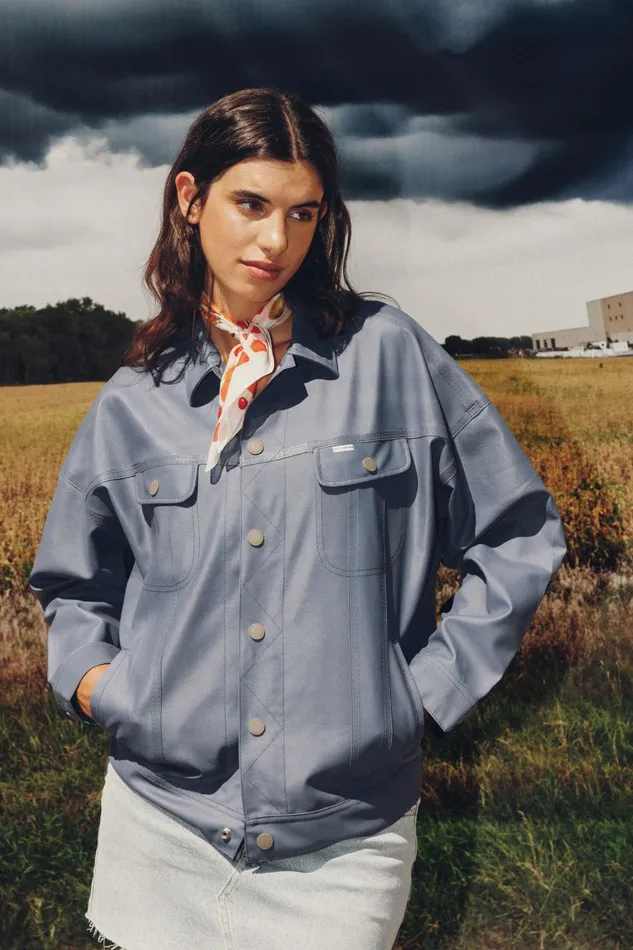Stutterheim Lee X STUTTERHEIM Storm Rider Jacket Ash Blue Women Raincoats