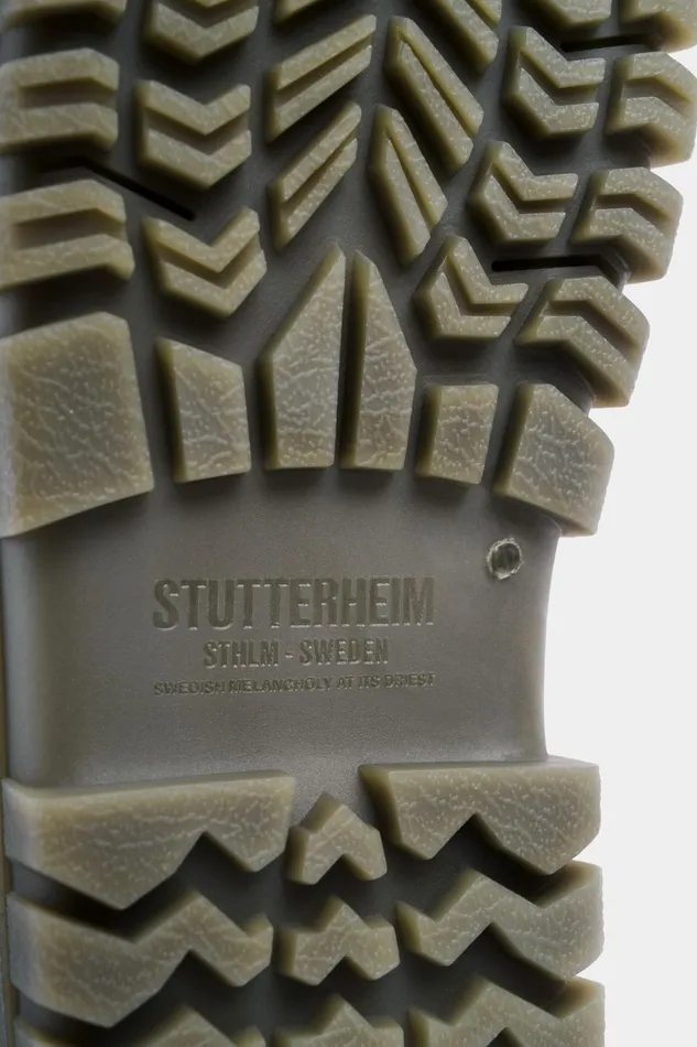 Stutterheim Patrol Boot Leather Green Women Combat Boots