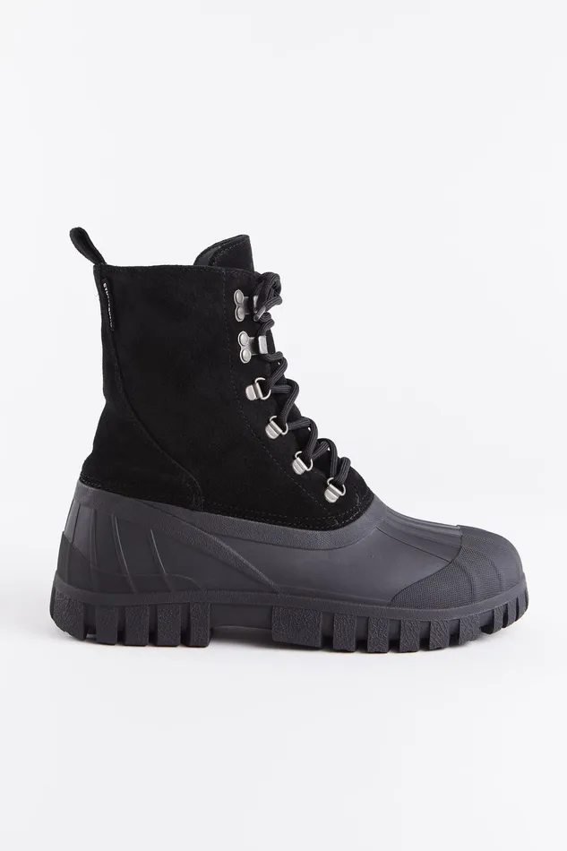 Stutterheim Patrol Boot Suede Black Women Lace Up Boots