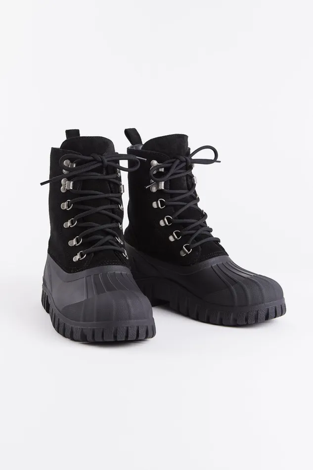 Stutterheim Patrol Boot Suede Black Women Lace Up Boots