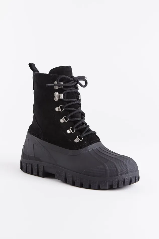 Stutterheim Patrol Boot Suede Black Women Lace Up Boots