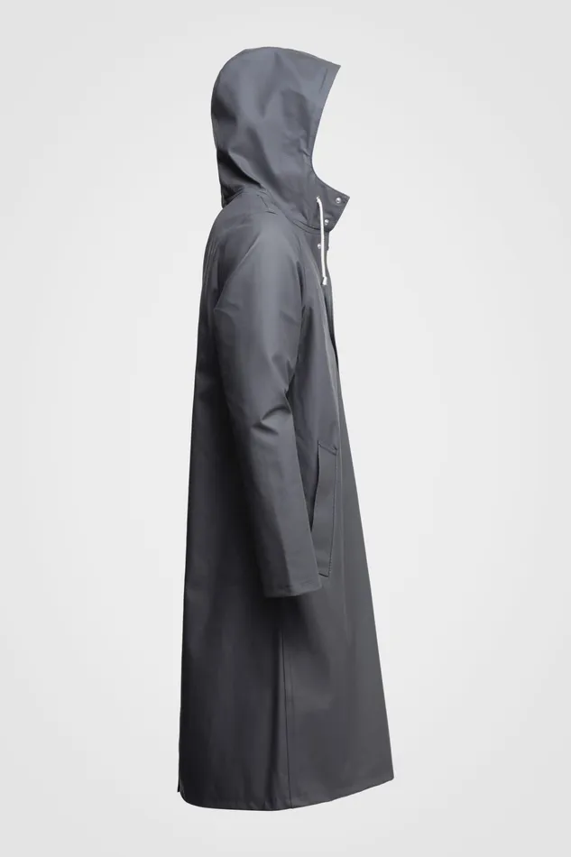 Stutterheim Stockholm Long Raincoat Charcoal Women Long Raincoats