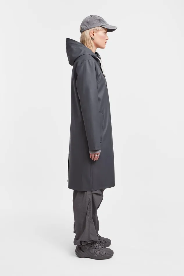 Stutterheim Stockholm Long Raincoat Charcoal Women Long Raincoats
