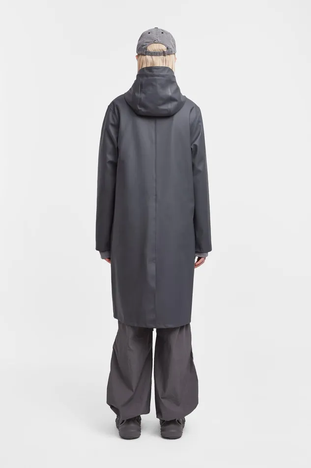 Stutterheim Stockholm Long Raincoat Charcoal Women Long Raincoats