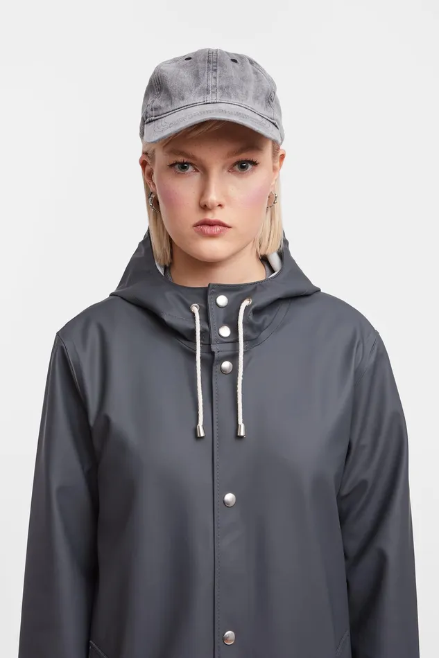 Stutterheim Stockholm Long Raincoat Charcoal Women Long Raincoats