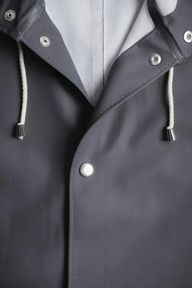Stutterheim Stockholm Long Raincoat Charcoal Women Long Raincoats