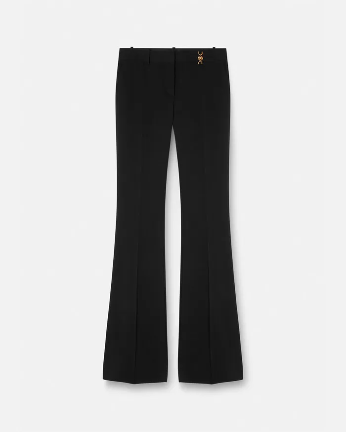 Suits Women Versace Medusa 03995 Flared Pants Black