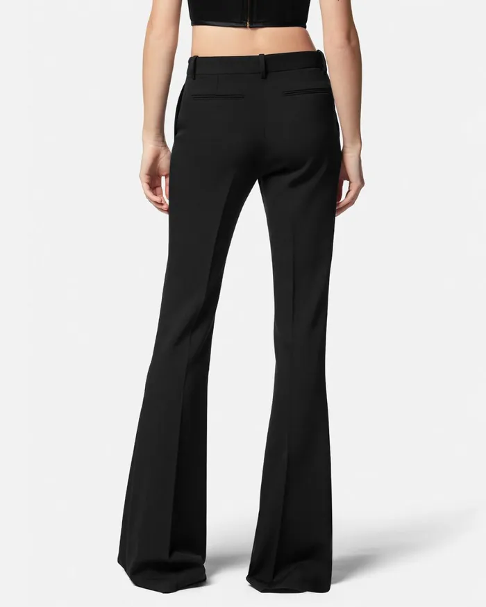 Suits Women Versace Medusa 03995 Flared Pants Black
