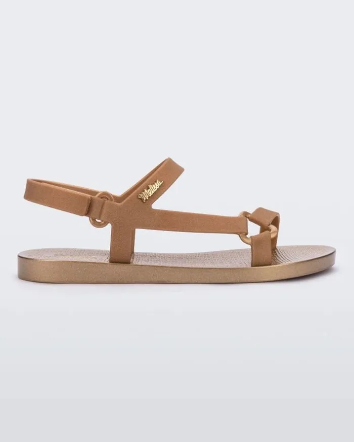 Sun Downtown Gold Mettalic Women Melissa Sandals
